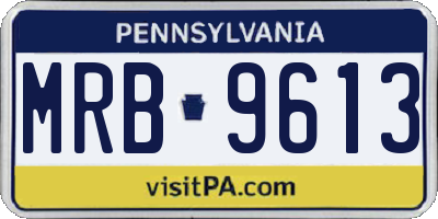 PA license plate MRB9613
