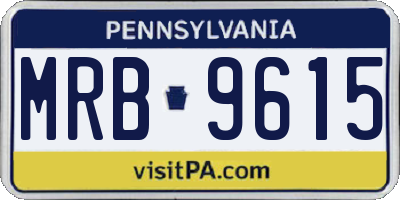 PA license plate MRB9615