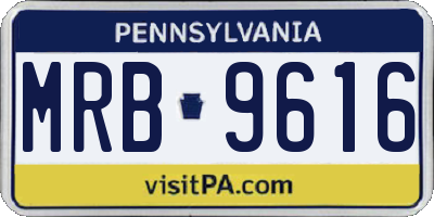 PA license plate MRB9616