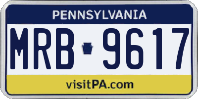 PA license plate MRB9617