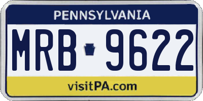PA license plate MRB9622