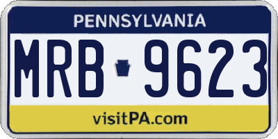 PA license plate MRB9623