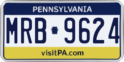 PA license plate MRB9624