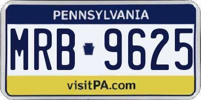 PA license plate MRB9625