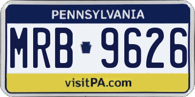 PA license plate MRB9626