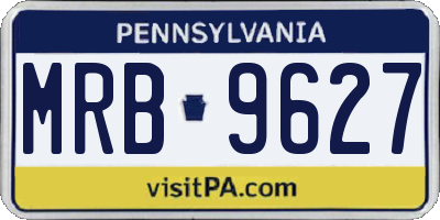 PA license plate MRB9627