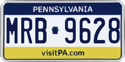 PA license plate MRB9628