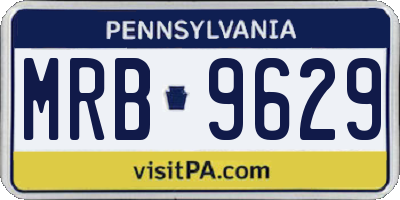 PA license plate MRB9629
