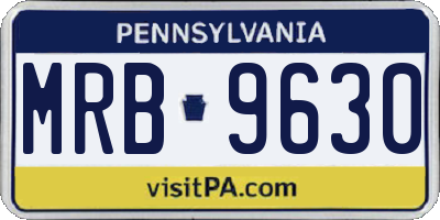 PA license plate MRB9630