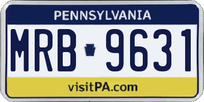 PA license plate MRB9631