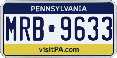 PA license plate MRB9633