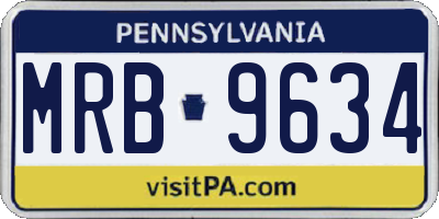 PA license plate MRB9634