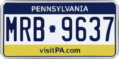 PA license plate MRB9637