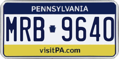 PA license plate MRB9640