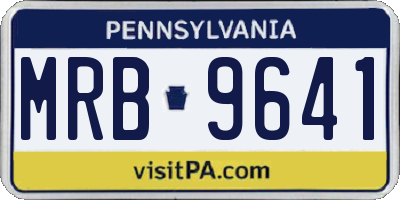 PA license plate MRB9641