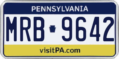PA license plate MRB9642