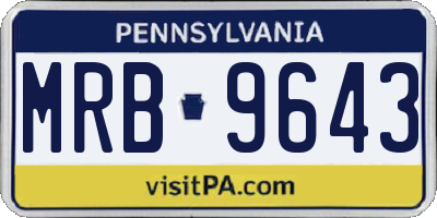 PA license plate MRB9643
