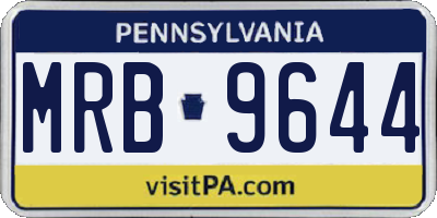 PA license plate MRB9644