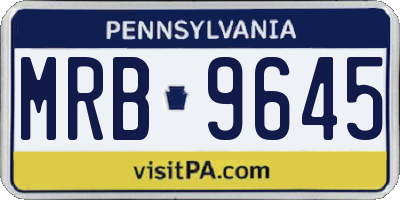 PA license plate MRB9645