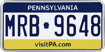 PA license plate MRB9648
