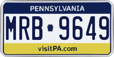PA license plate MRB9649