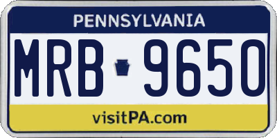 PA license plate MRB9650