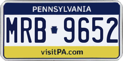 PA license plate MRB9652