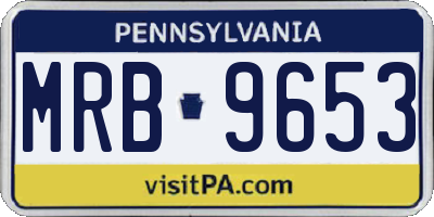 PA license plate MRB9653