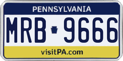 PA license plate MRB9666