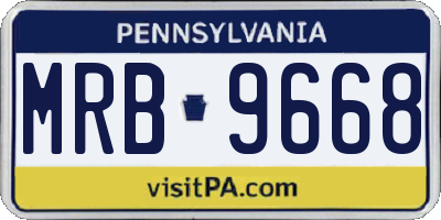 PA license plate MRB9668