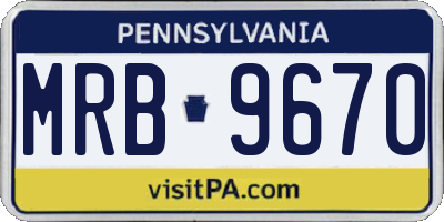 PA license plate MRB9670