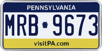 PA license plate MRB9673