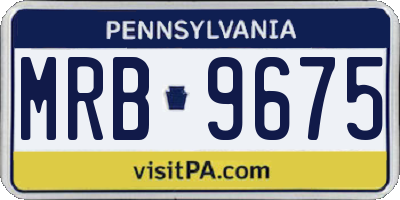 PA license plate MRB9675