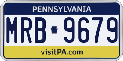 PA license plate MRB9679
