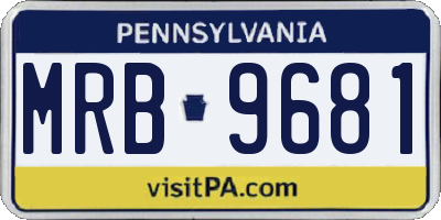 PA license plate MRB9681