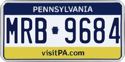 PA license plate MRB9684