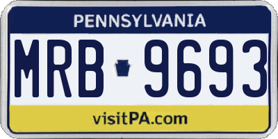 PA license plate MRB9693