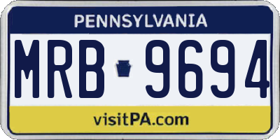 PA license plate MRB9694