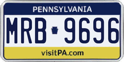 PA license plate MRB9696