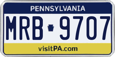PA license plate MRB9707