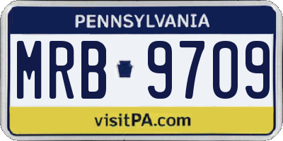 PA license plate MRB9709