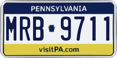 PA license plate MRB9711