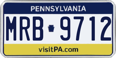 PA license plate MRB9712