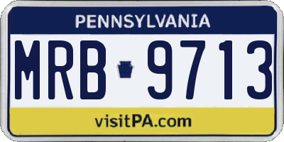 PA license plate MRB9713