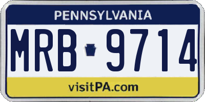 PA license plate MRB9714