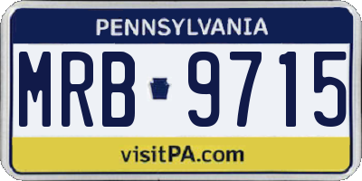 PA license plate MRB9715