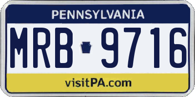 PA license plate MRB9716