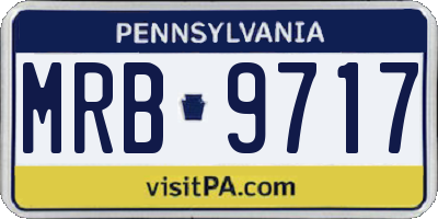 PA license plate MRB9717