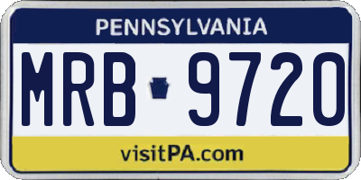 PA license plate MRB9720