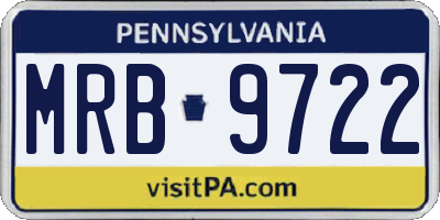 PA license plate MRB9722